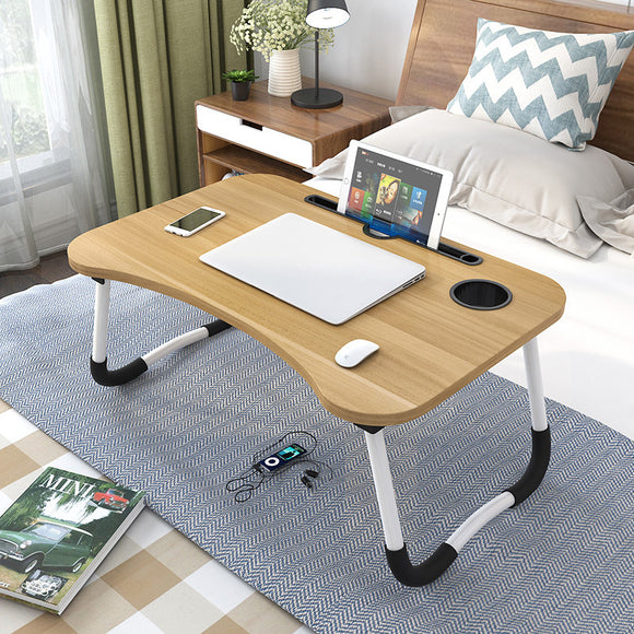 Portable folding bed Laptop table ( Light Brown )