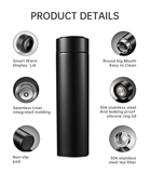 DecorADDA Stainless Steel Temperature Water Bottle 500 ml BLACK | Portable Drinkware Thermos Flask Led Digital Display
