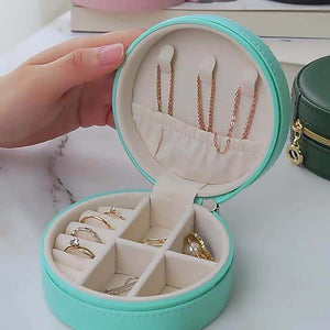 DecorADDA Mini Round Jewelry Box Organizer