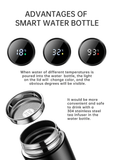 DecorADDA Stainless Steel Temperature Water Bottle 500 ml BLACK | Portable Drinkware Thermos Flask Led Digital Display