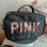 DecorADDA PINK Sequins Print Cosmetic Bag