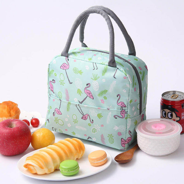 Flamingo Graphic Lunch Bag Double Handle Preppy Lunch Tote Bag Insulated Lunch  Box Bag For School Work For Picnic Travel Outdoors For Women Men