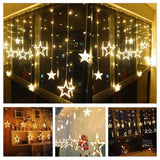DecorADDA 12 (6 Big + 6 Small) Star String Lights | Diwali, Christmas, Weddings, Parties (Warm White)