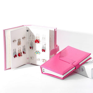 PU Leather Makeup Organizers Ornaments Fashion Women Earrings Collection Necklace Jewelry Book
