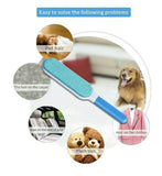 Pet Fur and Lint Remover With Self-Cleaning Base Double-Sided Brush