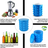 Silicone Ice Cube Maker | Space Saving Ice Cube Genie Bucket for Home, Party, Picnic