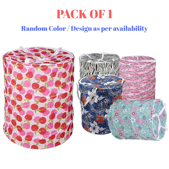 E-Retailer® Polyester Foldable Laundry Bag/Laundry Basket Organizer With  Handle For Dirty Clothes, 45L (Color- Blue Floral, Size-17x14 Inch) :  Amazon.in: Home & Kitchen