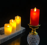 DecorADDA LED Flickering Swing Candles Set of 3 - Red | Cream | White
