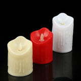 DecorADDA LED Flickering Swing Candles Set of 3 - Red | Cream | White