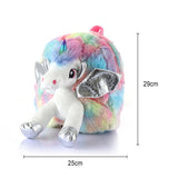 DecorADDA Unicorn Soft Plush Mini Backpack Bag for Kids | Girls Bag | Kindergarten Picnic Party Cute Fur Bag MULTICOLOR